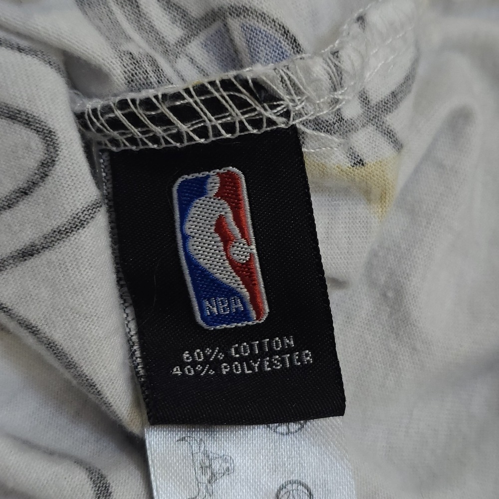 NBA League Team Logos All Over Print Jersey T Shirt Basketball White Mens Medium - Picture 11 of 16